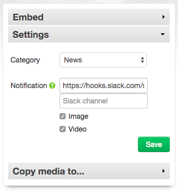 notification project settings